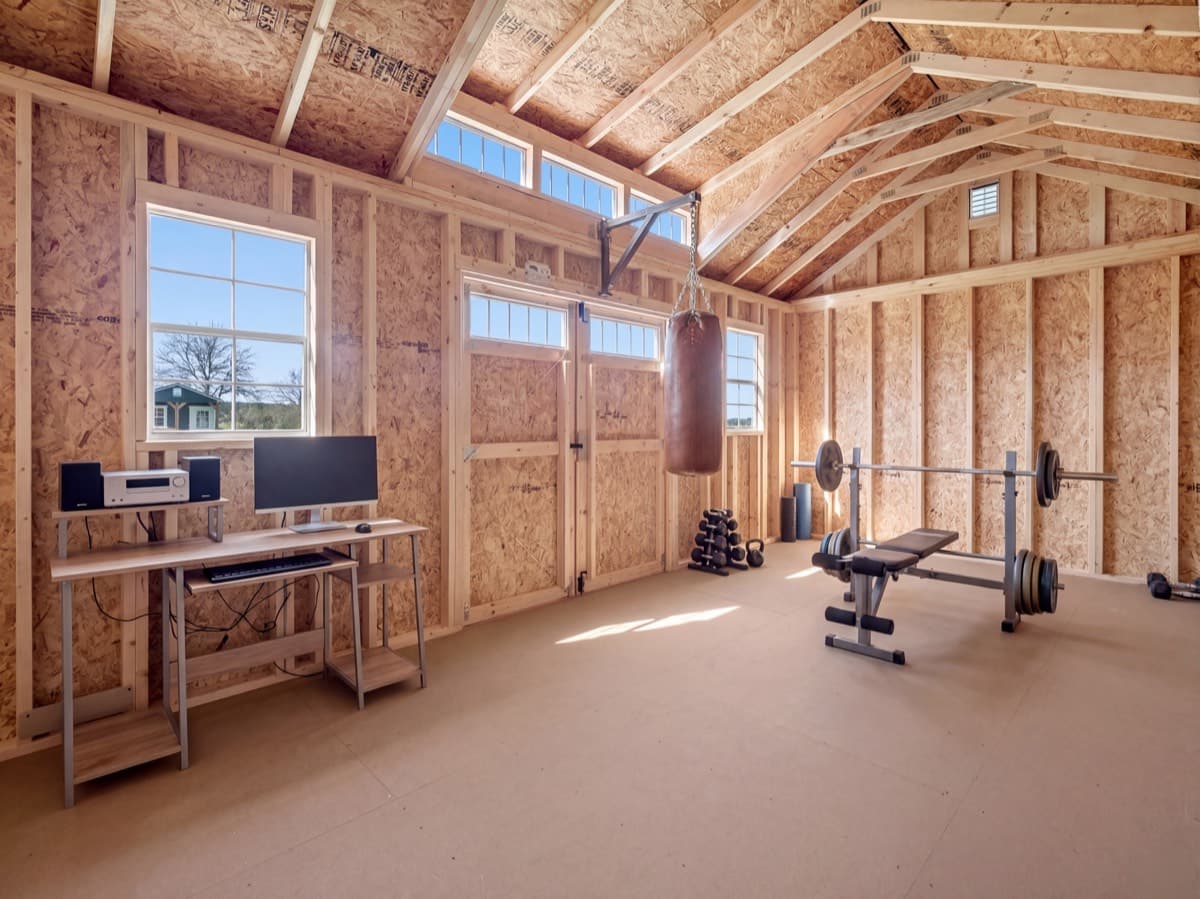 Man cave shed interior